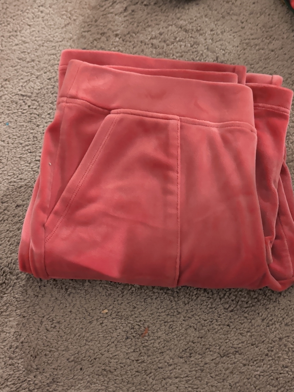 Juicy Couture Coral Pink Velour Joggers for Kids